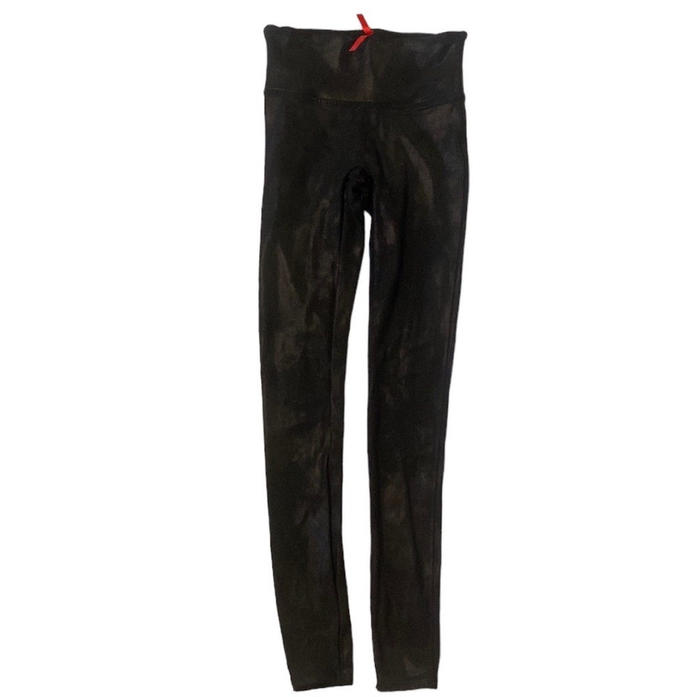 Spanx high waisted black leather look leggings S